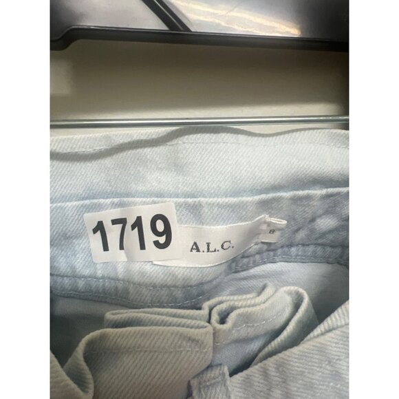 High-Waisted Light Wash Paperbag Waist Jeans With Adjustable Tie Belt For Women - Picture 7 of 10